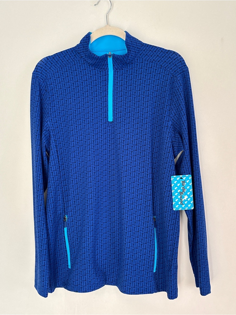 BirdieBound Men Quarter-Zip Golf Pins Pullover Long Sleeves Size Small NEW A12